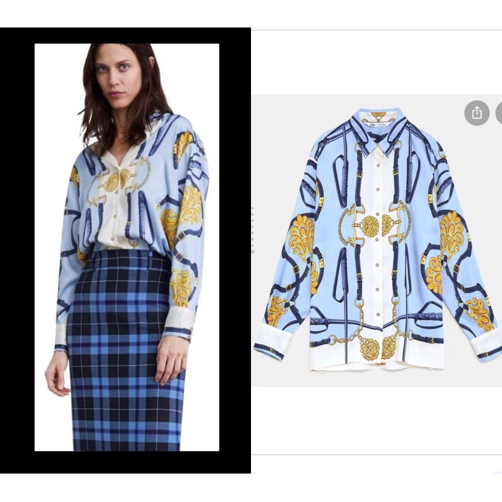Chain Print Shirt, Size S